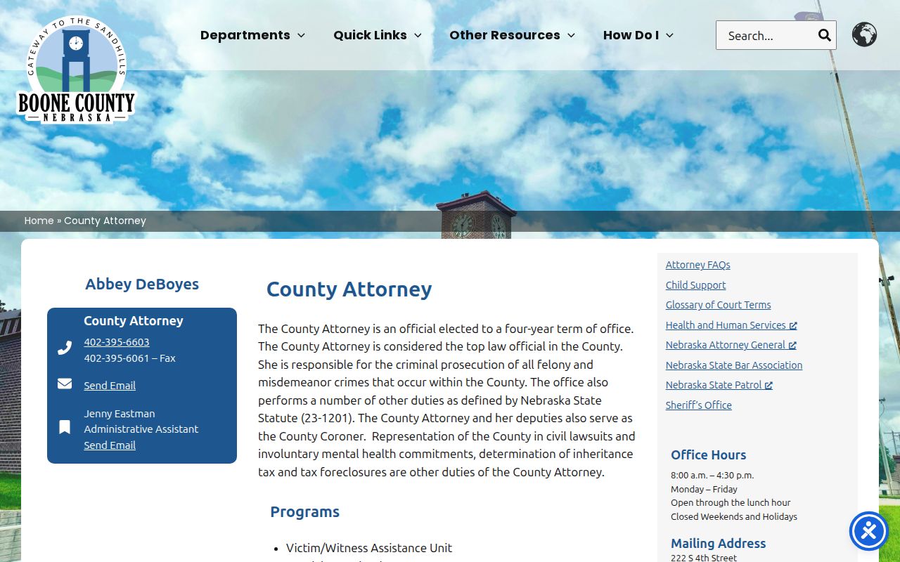 Boone County arrest warrant county attorney source
