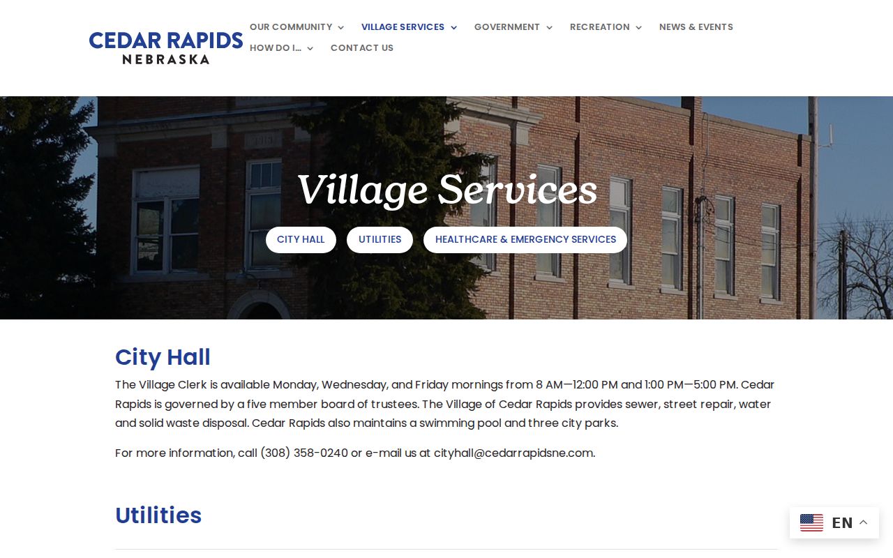 Cedar Rapids warrant records village services source