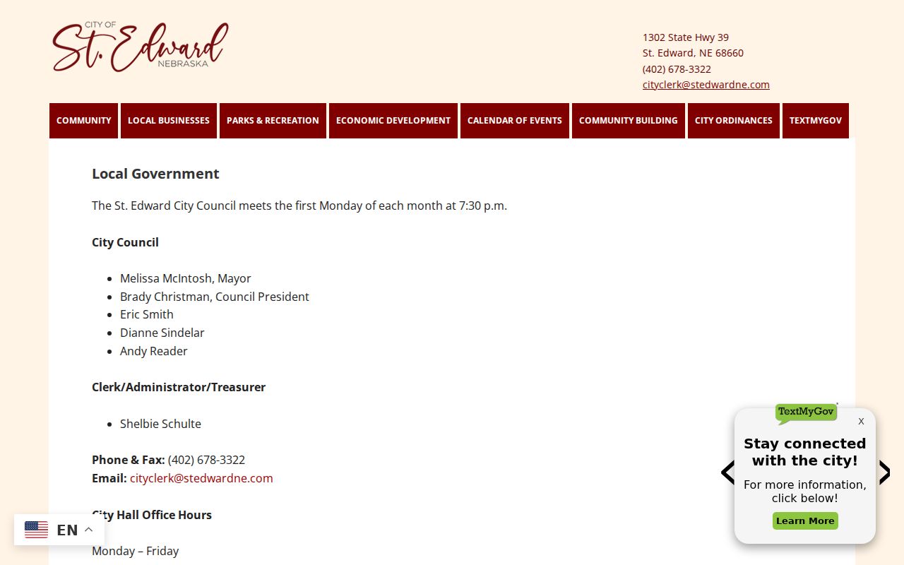 St. Edward warrant records city government source